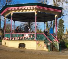 Band playing in bandstand